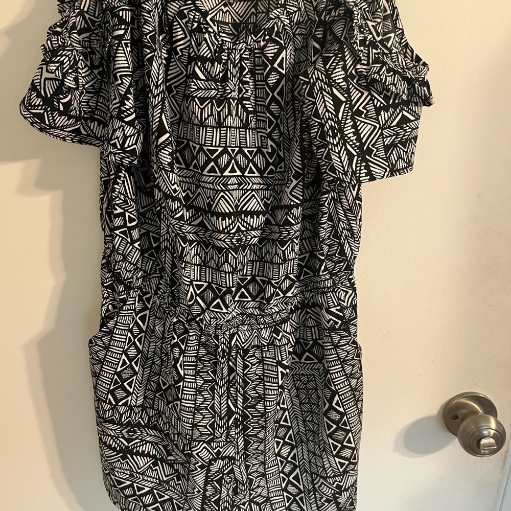 Black and White Geometric Pattern Romper